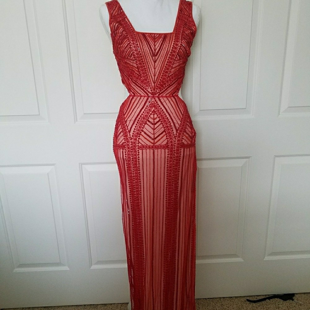 GORGEOUS red beaded Parker Dress